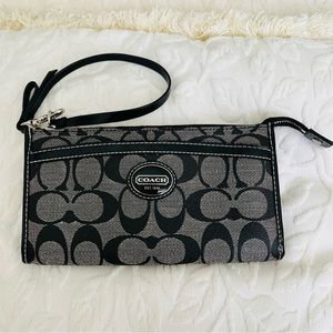 Coach Signature Print Wristlet